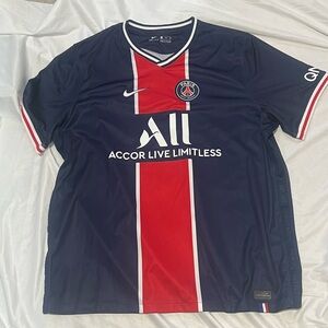 Nike PSG jordan Navy and Red Soccer Jersey xxl